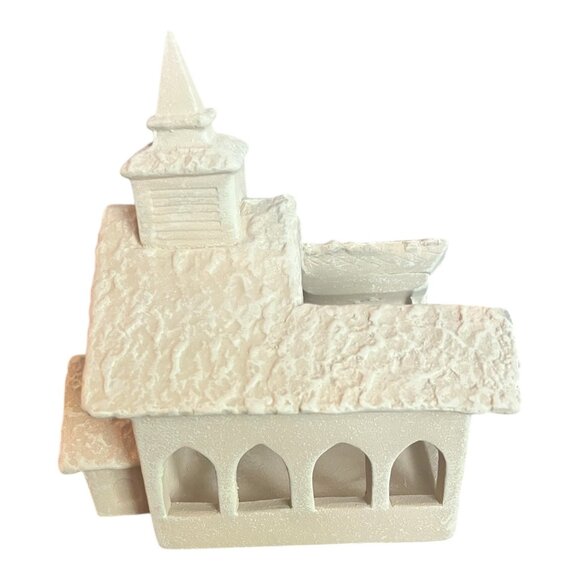 Porcelain Church Candle Holder 8" Tall Decorative Accent By Homemakers Idea Co. - Picture 7 of 10